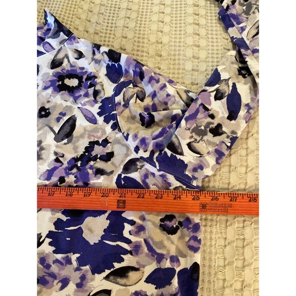 Croft & Barrow Turtleneck Blouse Plus Size 3X 96% Cotton Purple & Cream Top SOFT - Picture 9 of 10